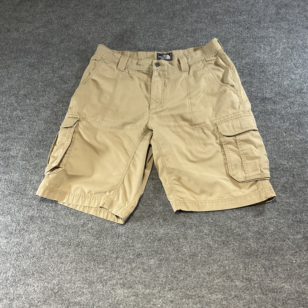 The North Face Mens Tan Khaki Ripstop Cargo Shorts Size 34 Regular Hiking